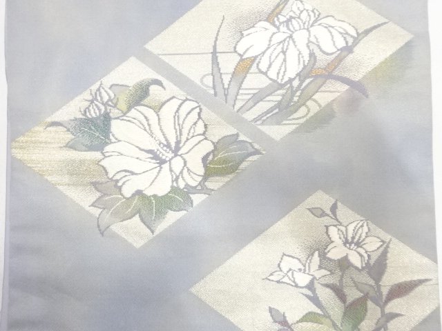 JAPANESE KIMONO / ANTIQUE WEAVING A FLORAL PATTERN COLORED PAPER NAGOY